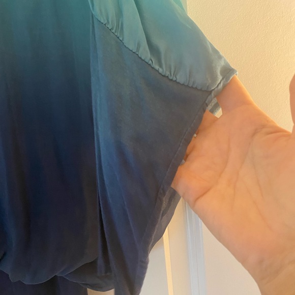 Silk Ombré Blouse Bubble Bottom Made in Italy - Picture 5 of 6